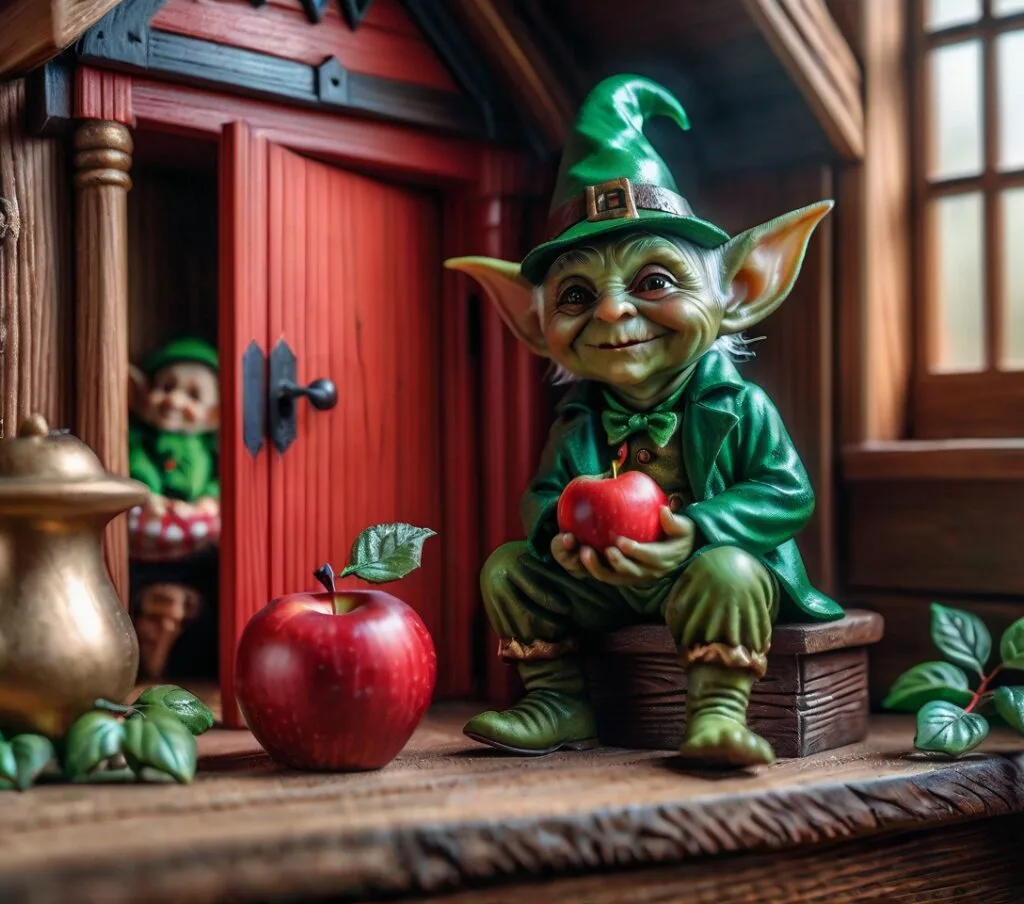 Conjuro para Invocar Duendes que Cumplan Nuestros Deseos 6 Duende comiendo fruta